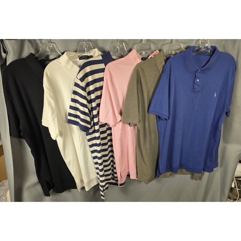 Lot of 6 Polo Ralph Lauren Multicolor MEN'S Short Sleeve Shirts Size XL Bundle